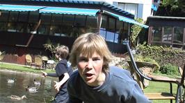 Naturalist Louis does his Steve Irwin impression at the Tides Reach Hotel, South Sands